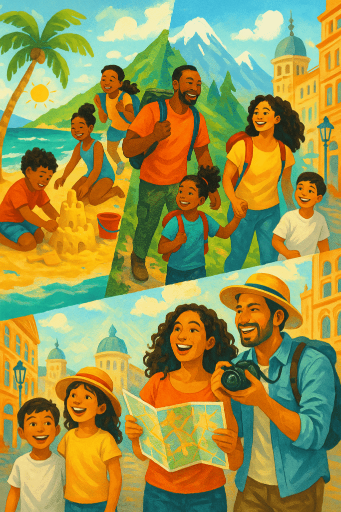 Families enjoying unforgettable moments at top family holiday destinations around the world