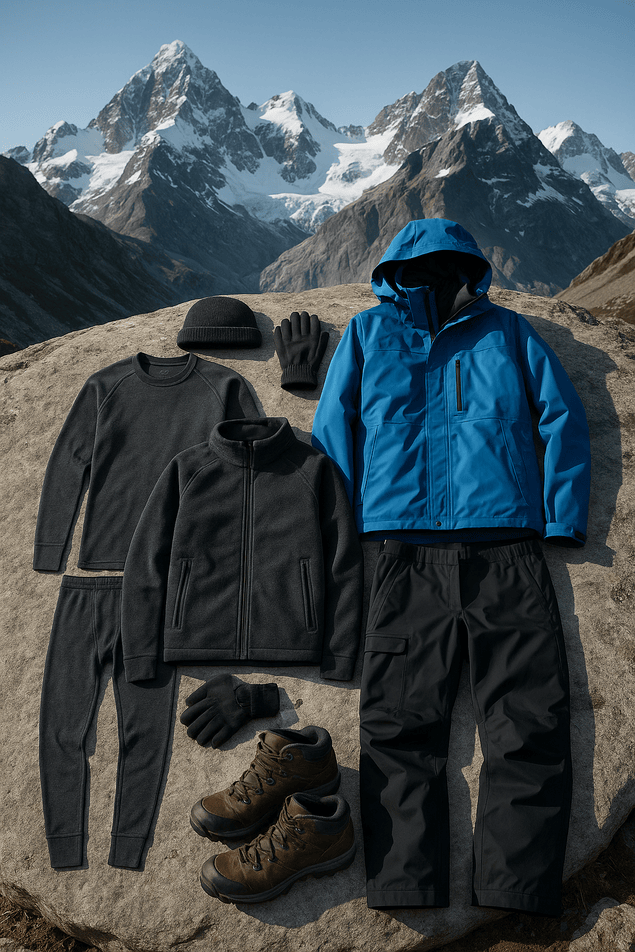 Proper layering system - essential things to carry while travelling to mountains
